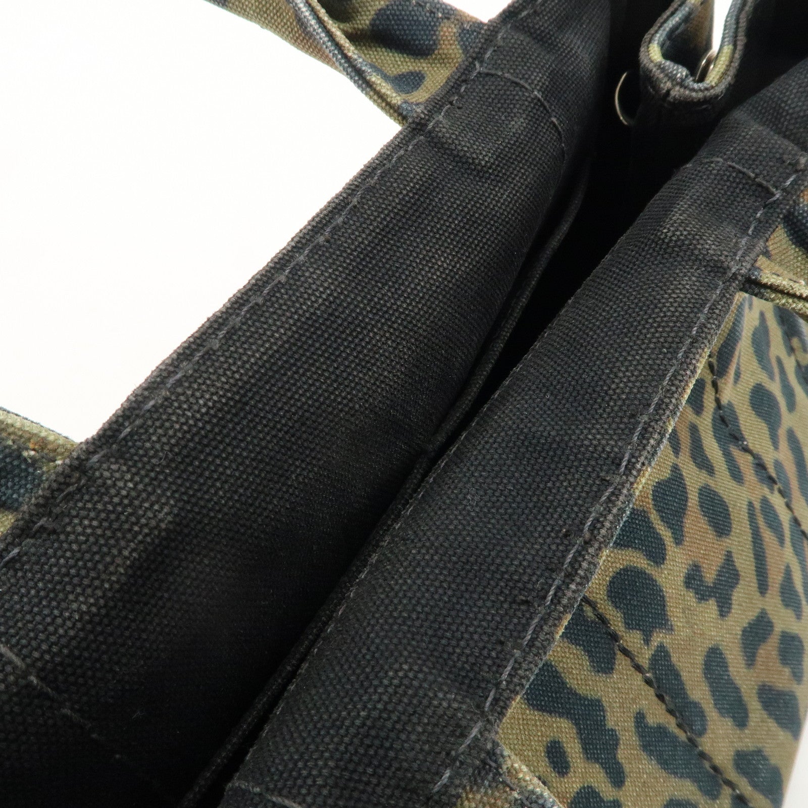 PRADA Canapa Mini Canvas 2Way Bag Hand Bag Leopard 1BG439