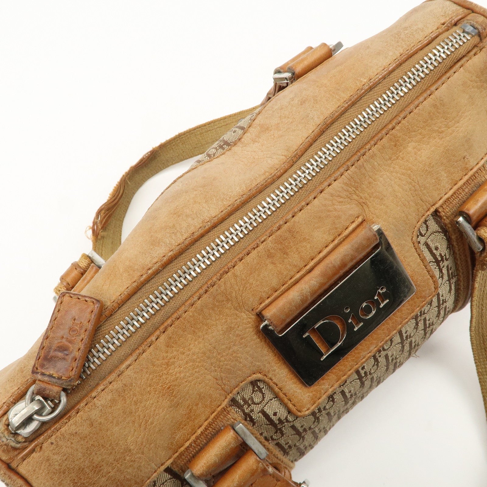 Christian Dior Trotter Street Chic Canvas Leather Mini Boston Bag