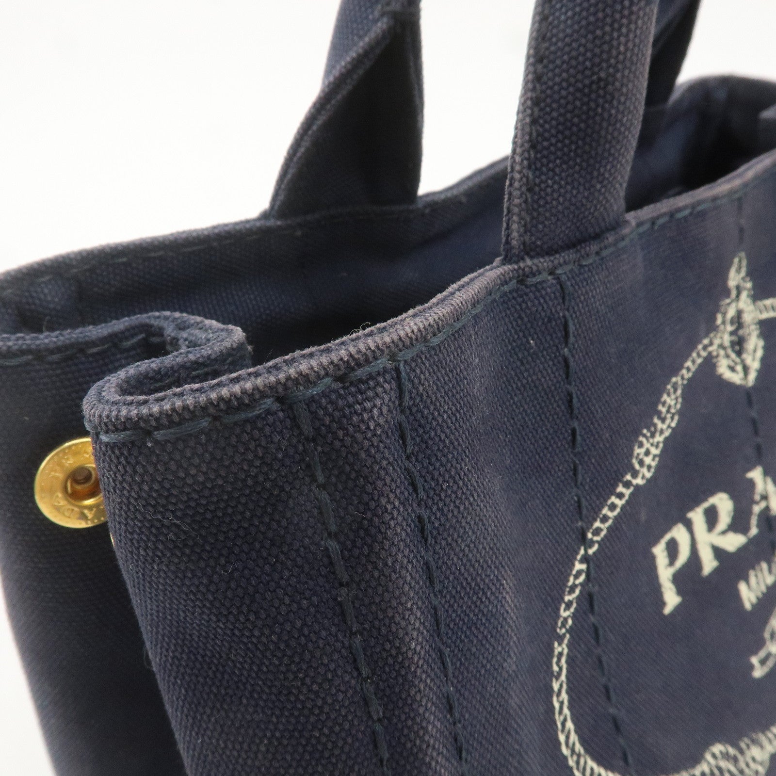 PRADA Canapa Mini Canvas 2Way Bag Shoulder Bag Navy 1BG439