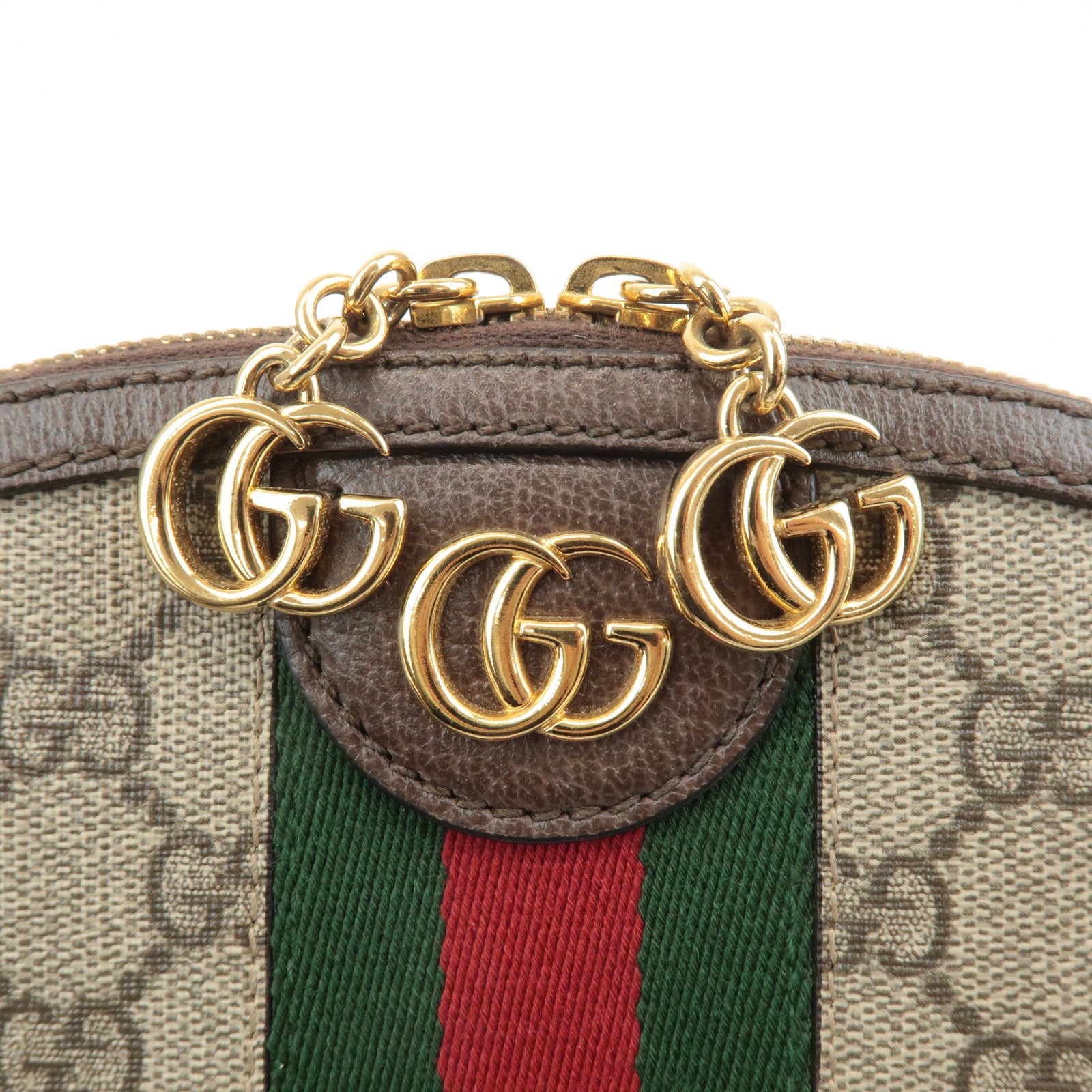 GUCCI Ophidia GG Supreme Leather Shoulder Bag Beige Brown 199621