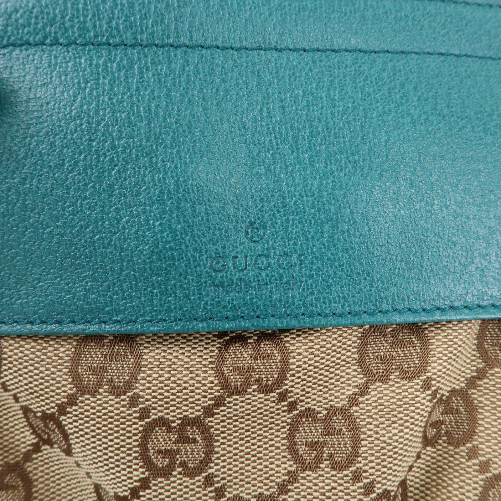 GUCCI GG Canvas Leather Waist Bag Crossbody Bag Turquoise 28566