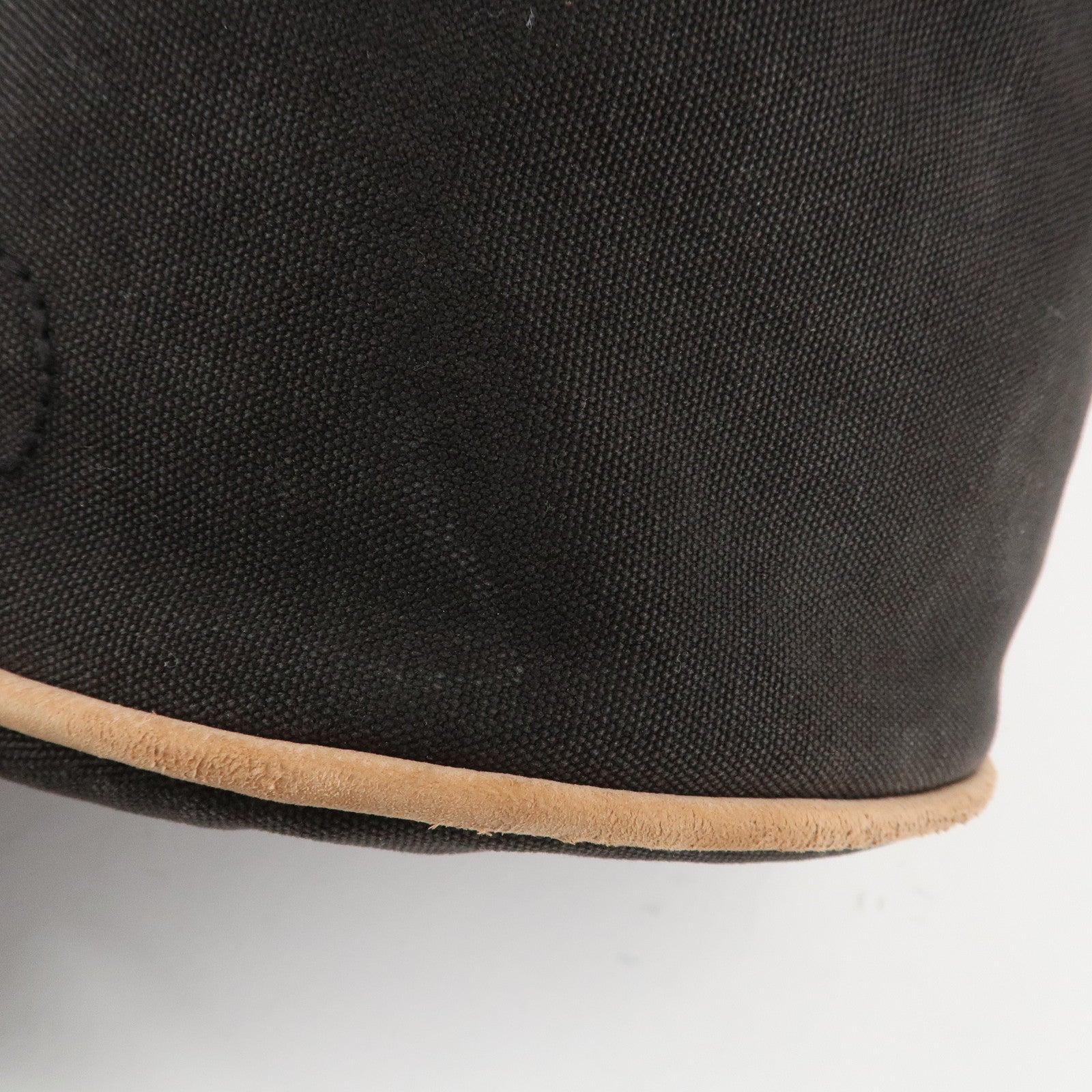 HERMES Cotton Canvas Leather  Polochon Mimile PM Black Used