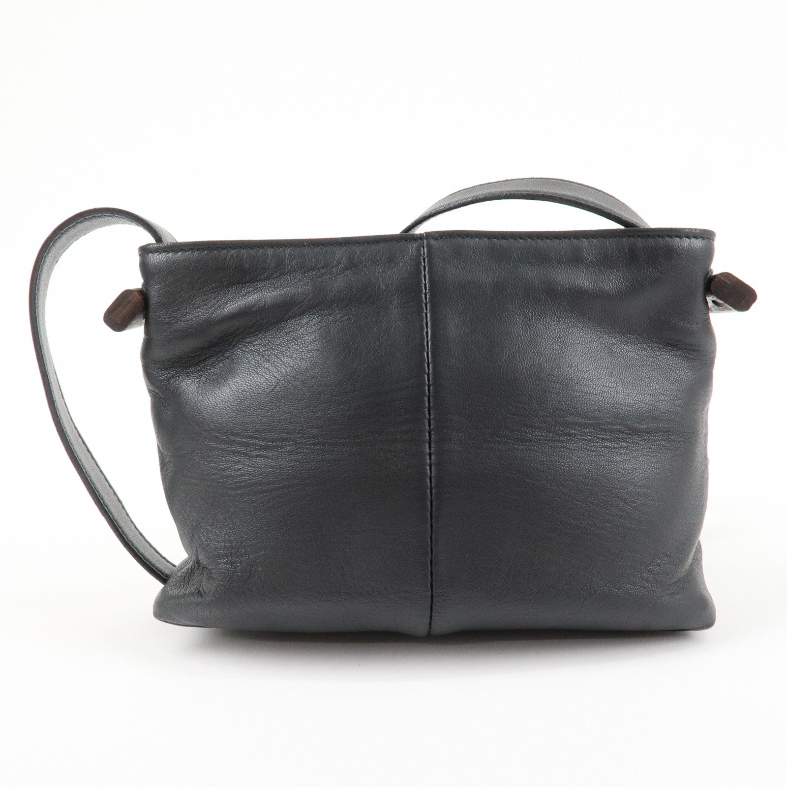 LOEWE Nappa Leather Shoulder Bag Crossbody Bag Black Used