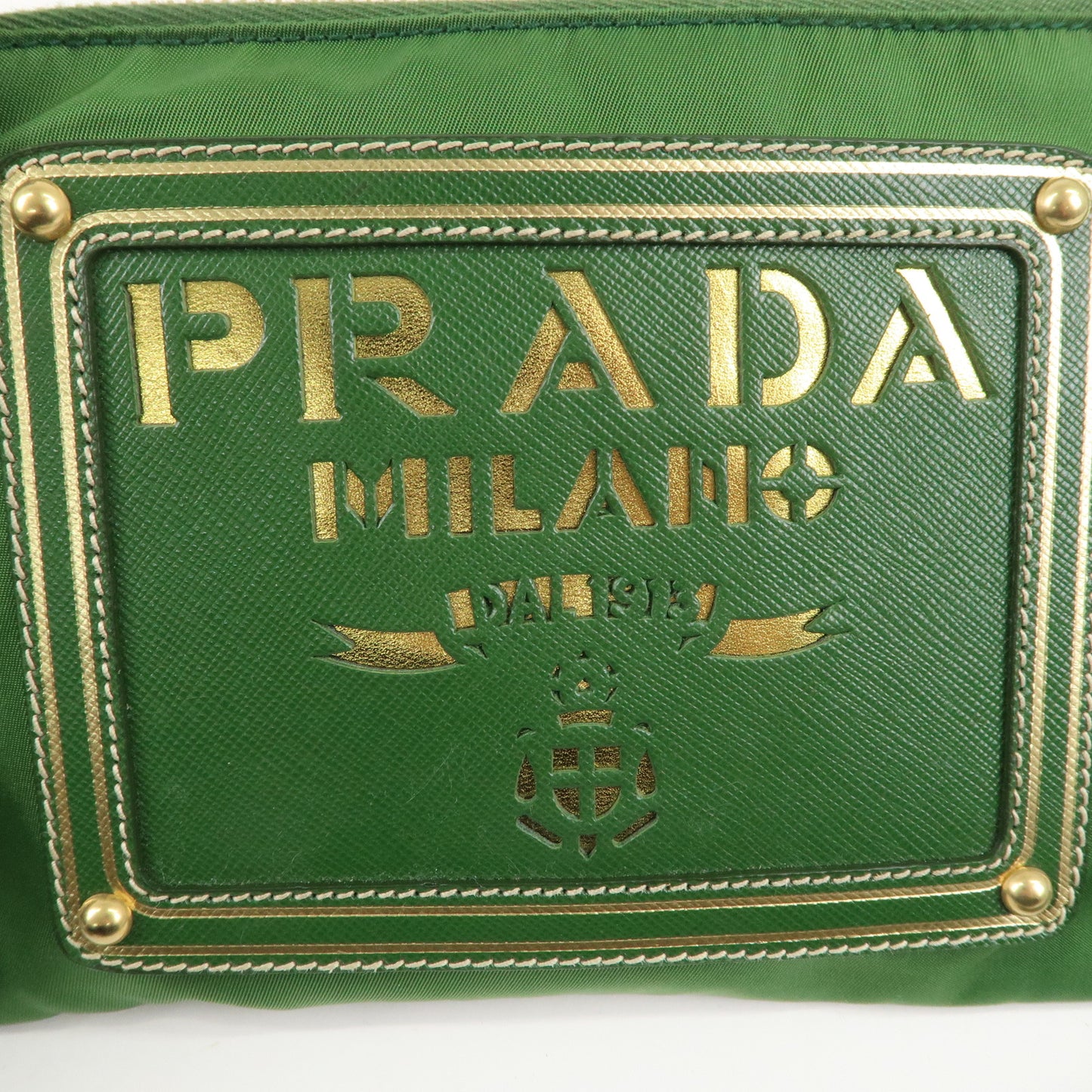 PRADA Nylon Saffiano Leather Shoulder Bag Pouch Green BT0604