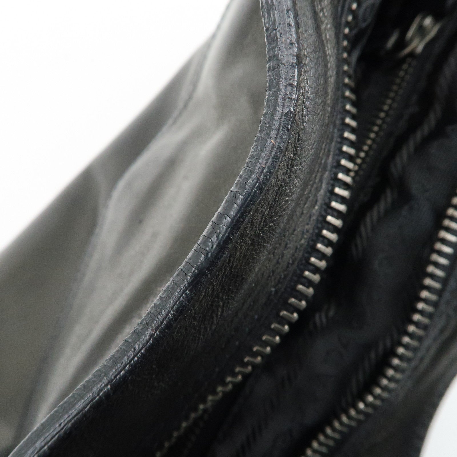PRADA Leather Tote Bag Black Used