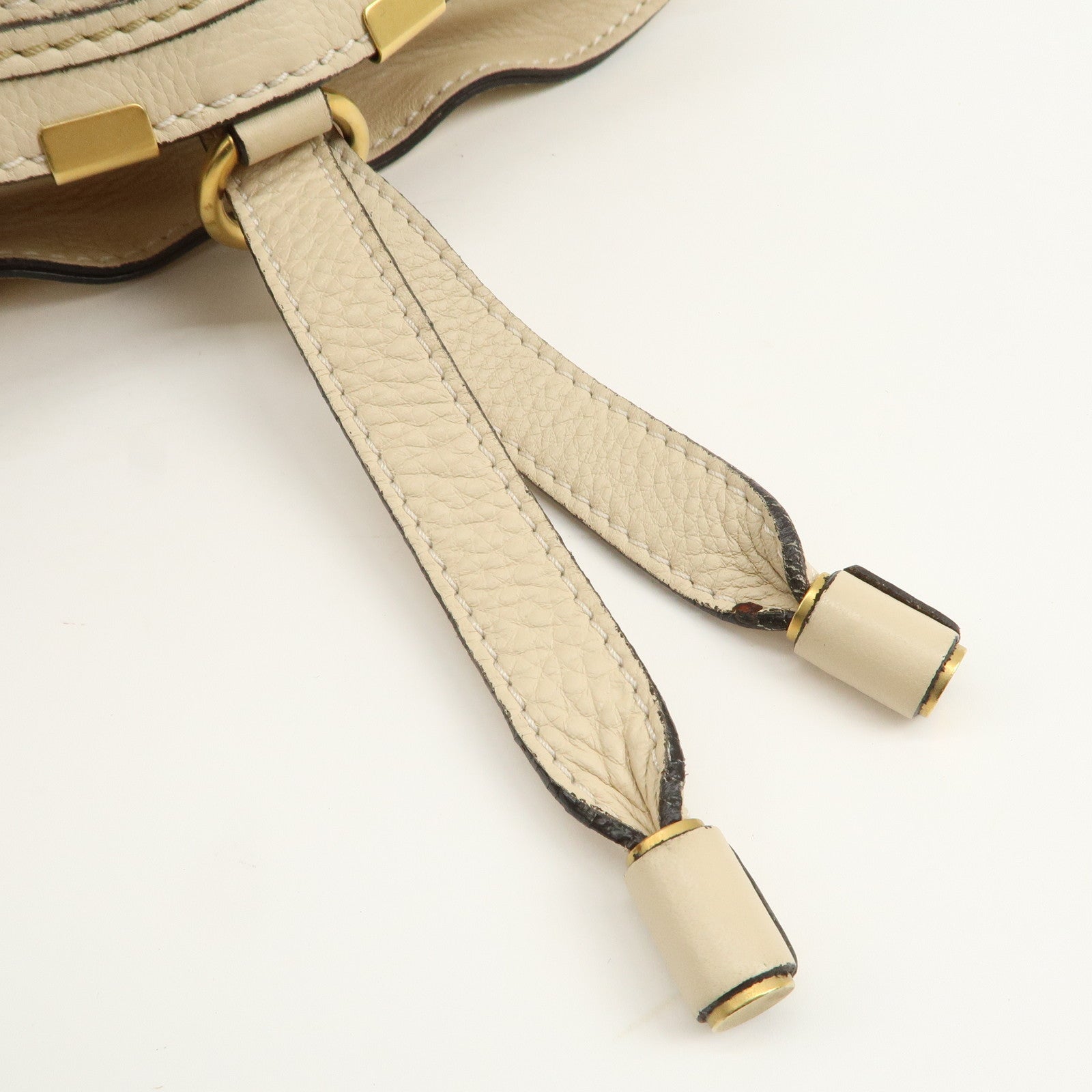 Chloe leather Marcy one-shoulder bag Beige 021156-27 Used