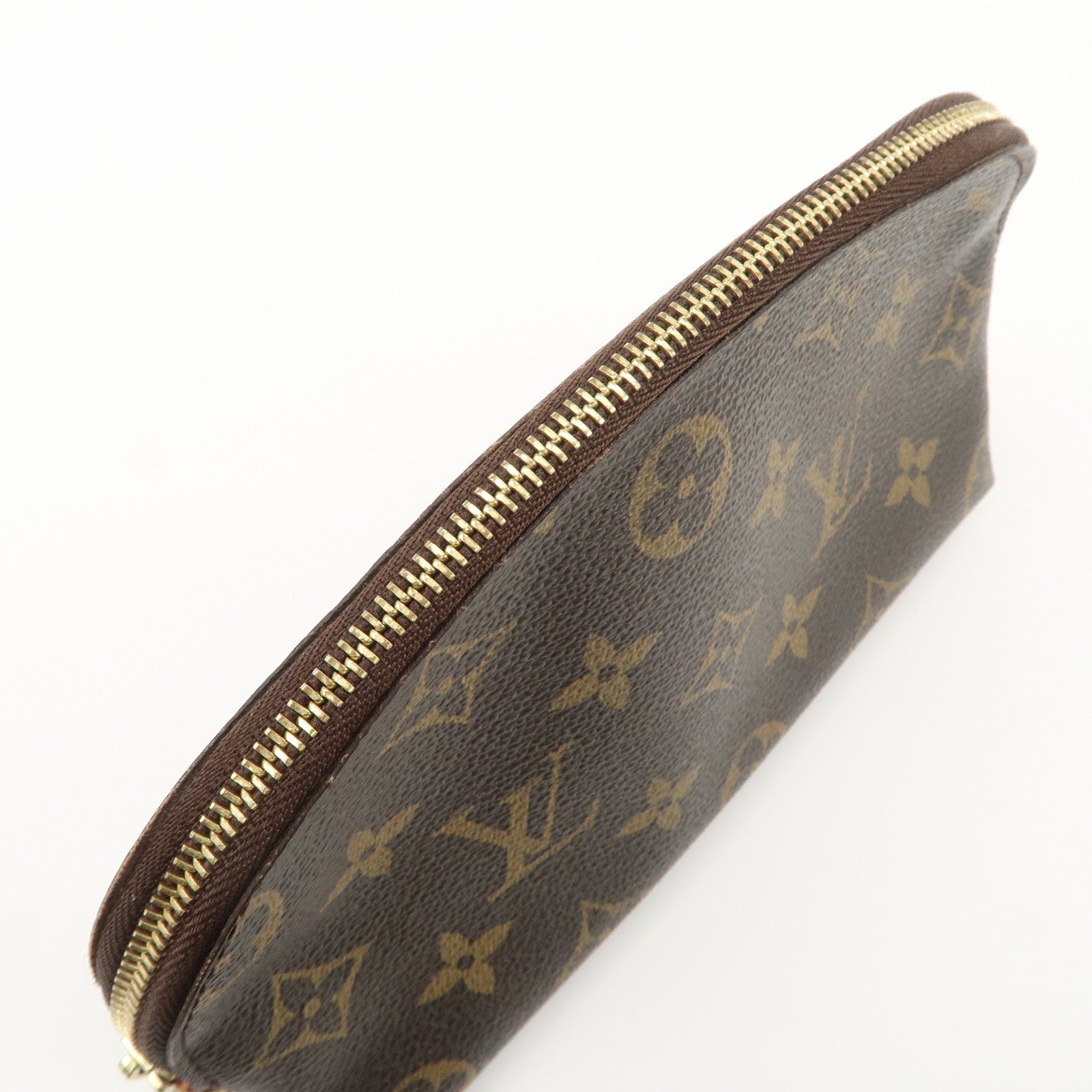 Louis Vuitton Monogram Pochette Cosmetic Pouch Brown M47515 Used