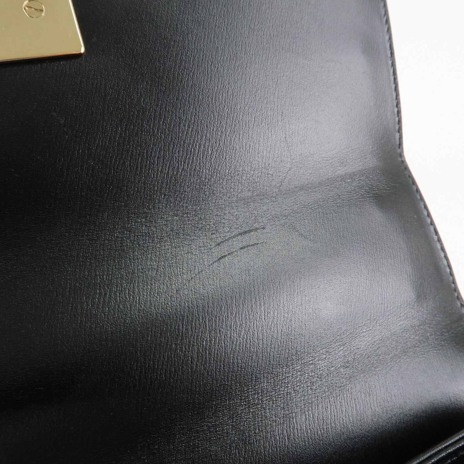 Ferragamo Leather Gancini 2Way Hand Shoulder Bag Black AT210536 Used