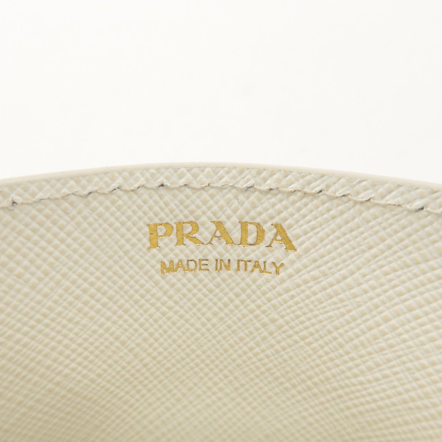 PRADA Saffiano Leather Lip Design Card Case White 1MC025