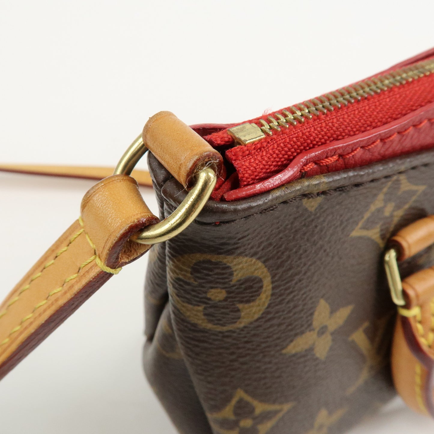 Louis Vuitton Nano Pallas Shoulder Bag Brown Cerise M61254