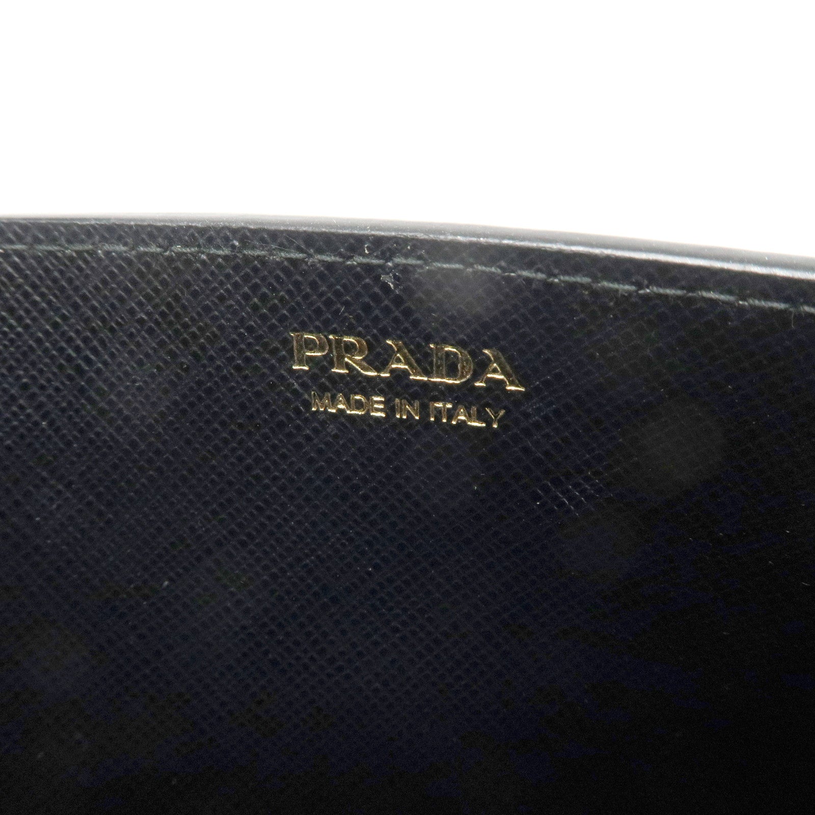 PRADA Leather Chain Shoulder Long Wallet Black 1DH057