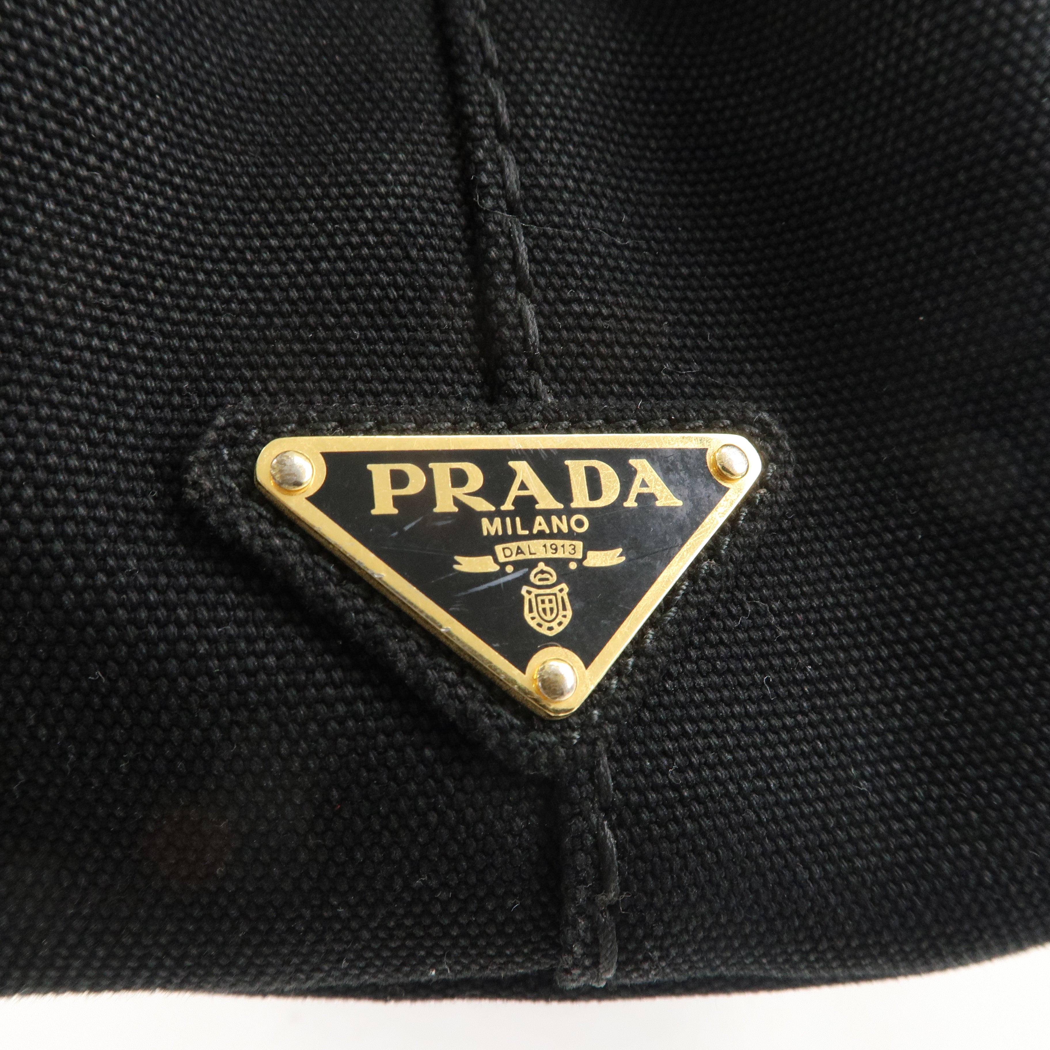 PRADA Canapa Mini Canvas 2Way Bag Shoulder Bag Black 1BG439