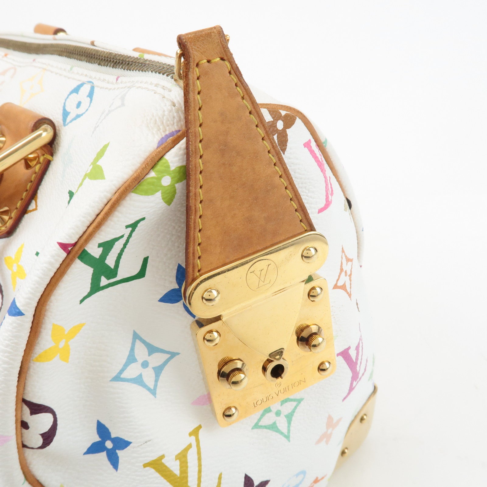 Louis Vuitton Monogram Multicolor Speedy 30 Hand Bag Blanc M92642 Used