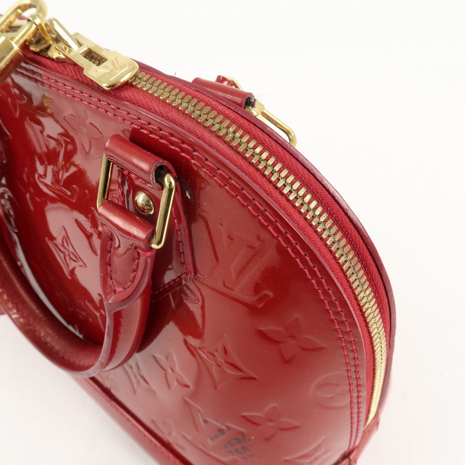 Louis Vuitton Monogram Vernis Alma BB 2Way Bag Red M91606