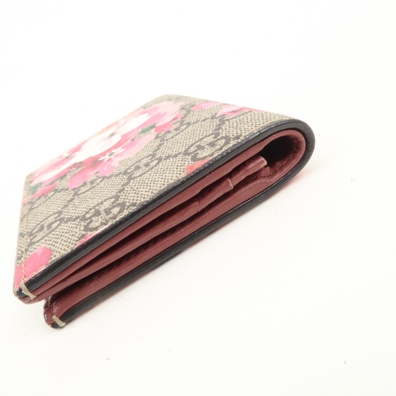 GUCCI GG Blooms GG Supreme Bi-fold Wallet Flowe Print Pink 41088