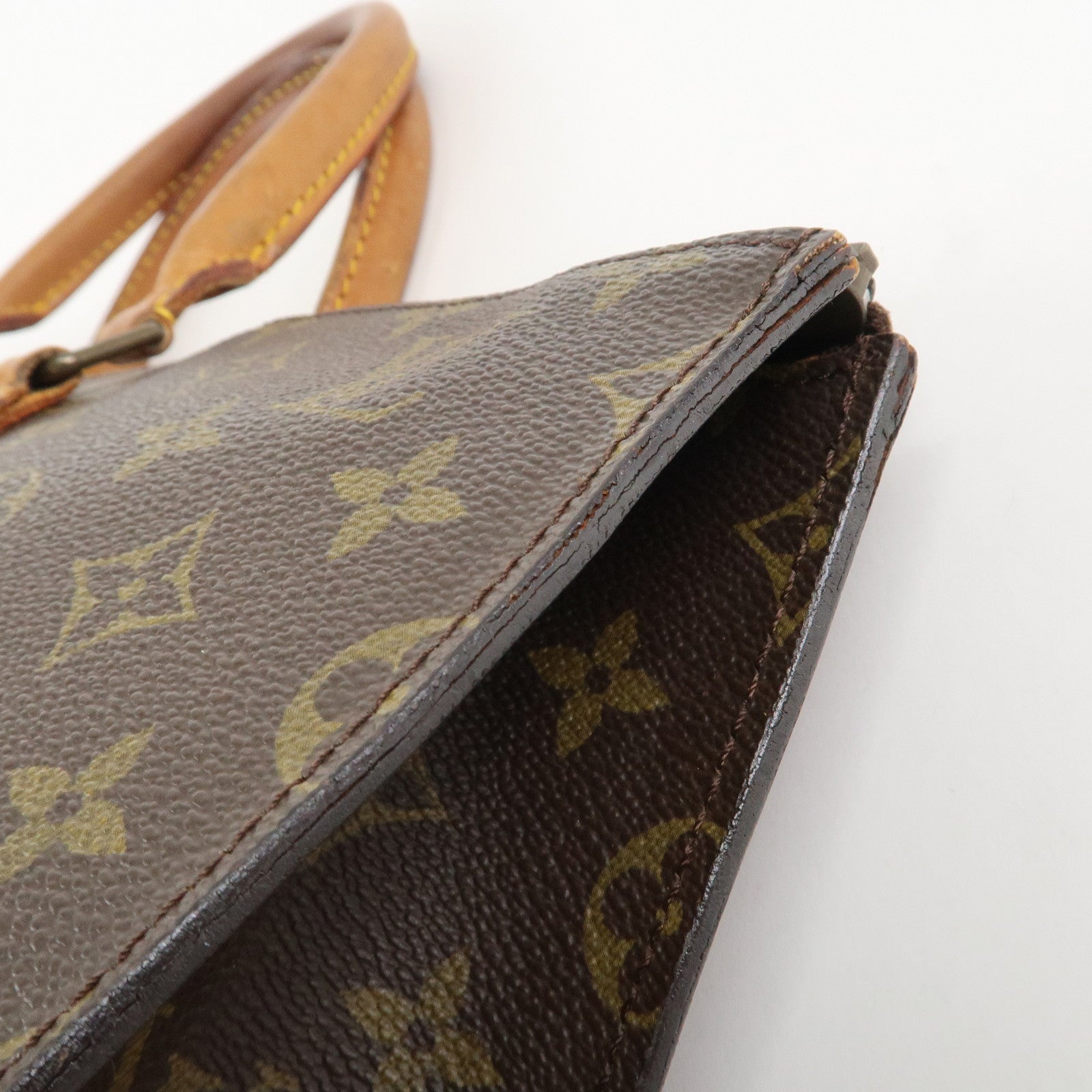 Louis Vuitton Monogram Sac Triangle Hand Bag Brown M51360 Used