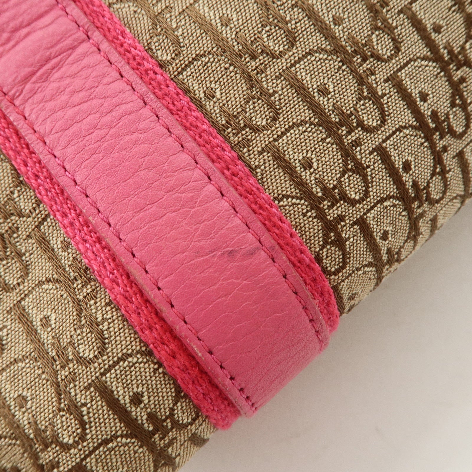 Christian Dior Street Chic Trotter Canvas Leather Tote Bag Used