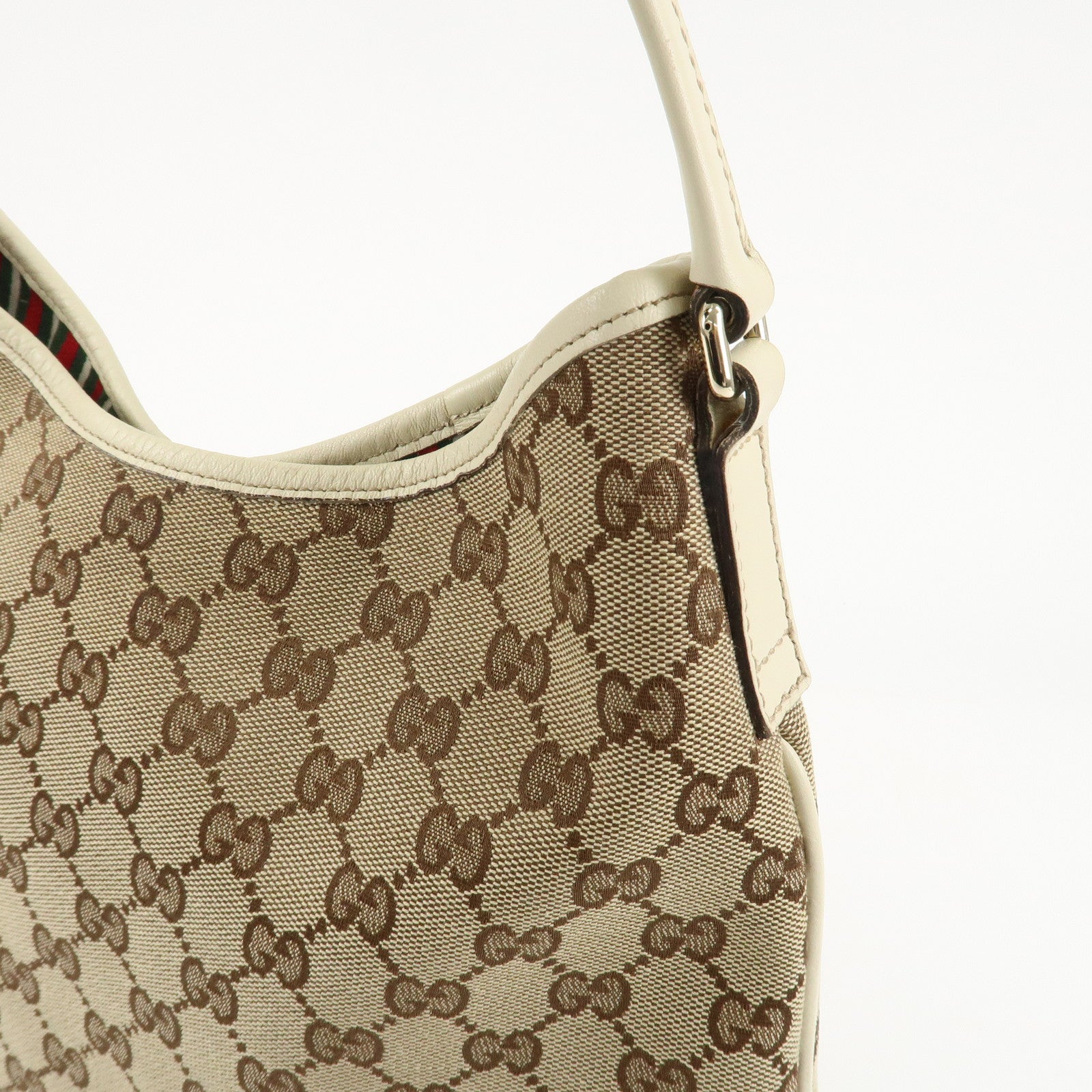 GUCCI New Britt GG Canvas Leather Shoulder Bag Beige Ivory 169947