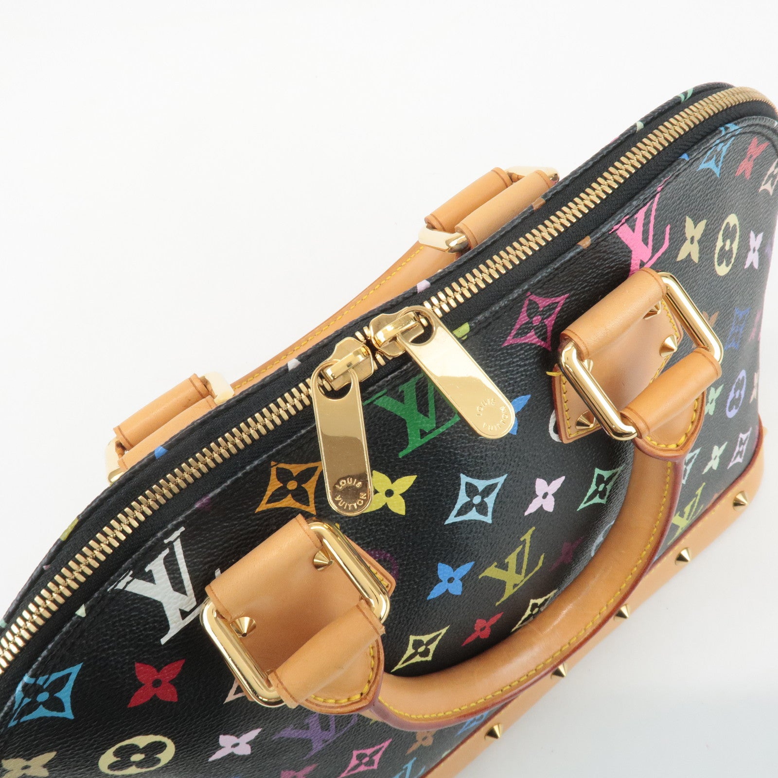 Louis Vuitton Monogram Multicolor Alma Hand Bag Noir M92646 Used