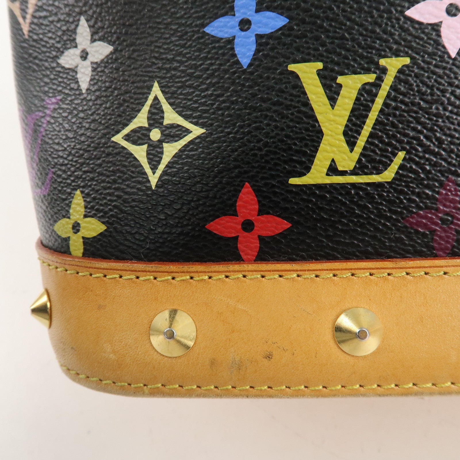 Louis Vuitton Monogram Multicolor Alma Hand Bag Noir M92646