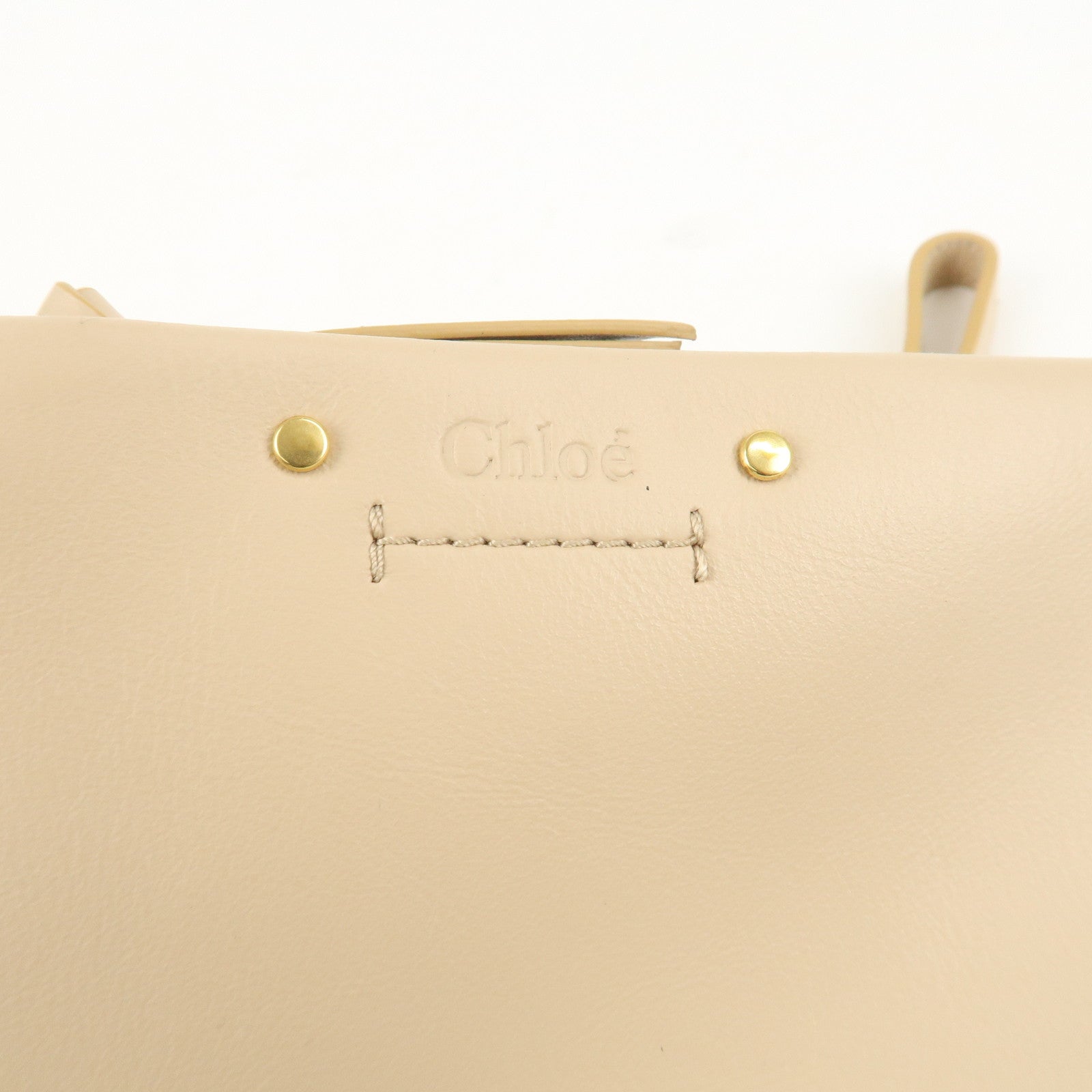 Chloe Leather Chain Shoulder Bag  Mini Bag Gold HDW Beige Used