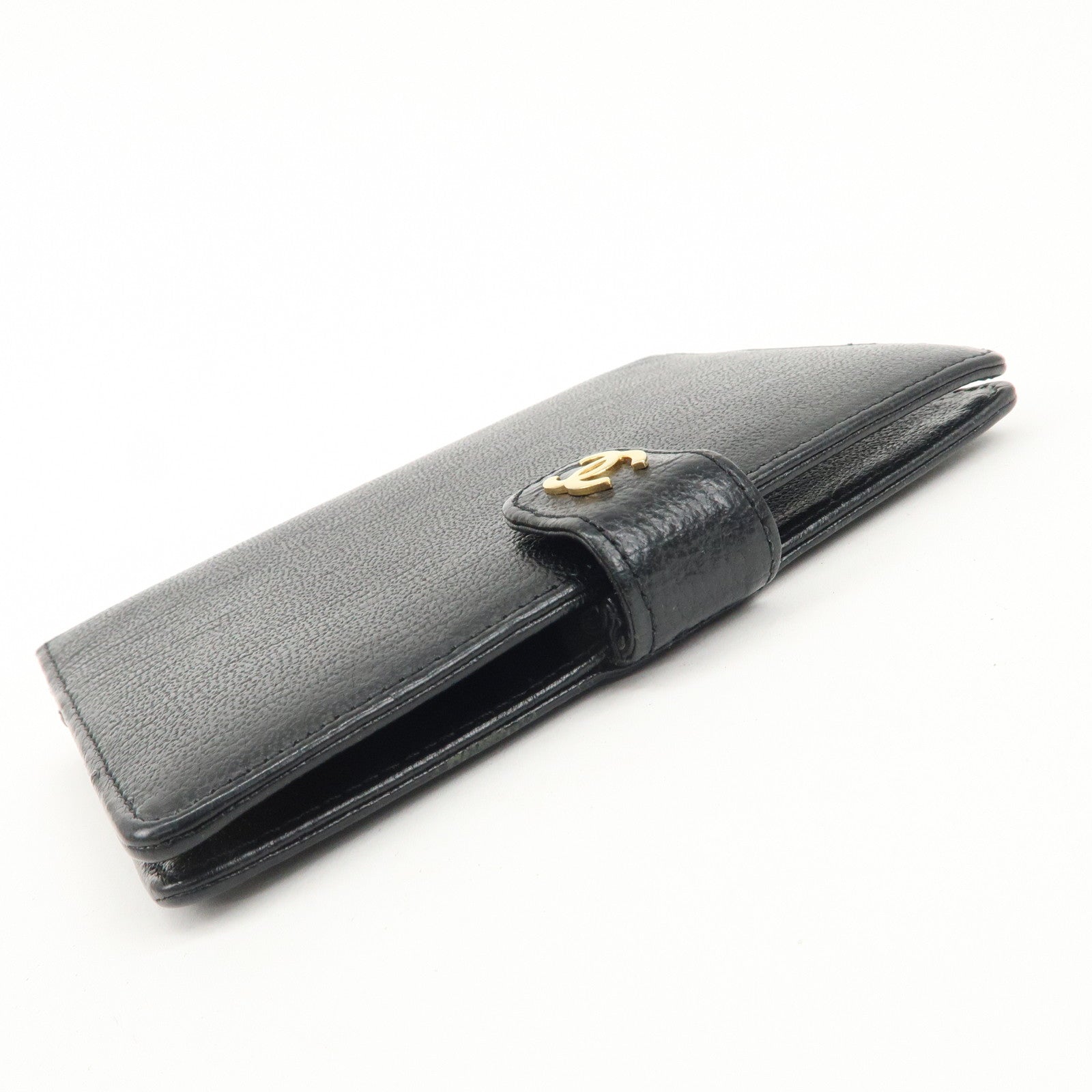 CHANEL COCO Mark Leather Agenda Cover Planner Cover Black Used