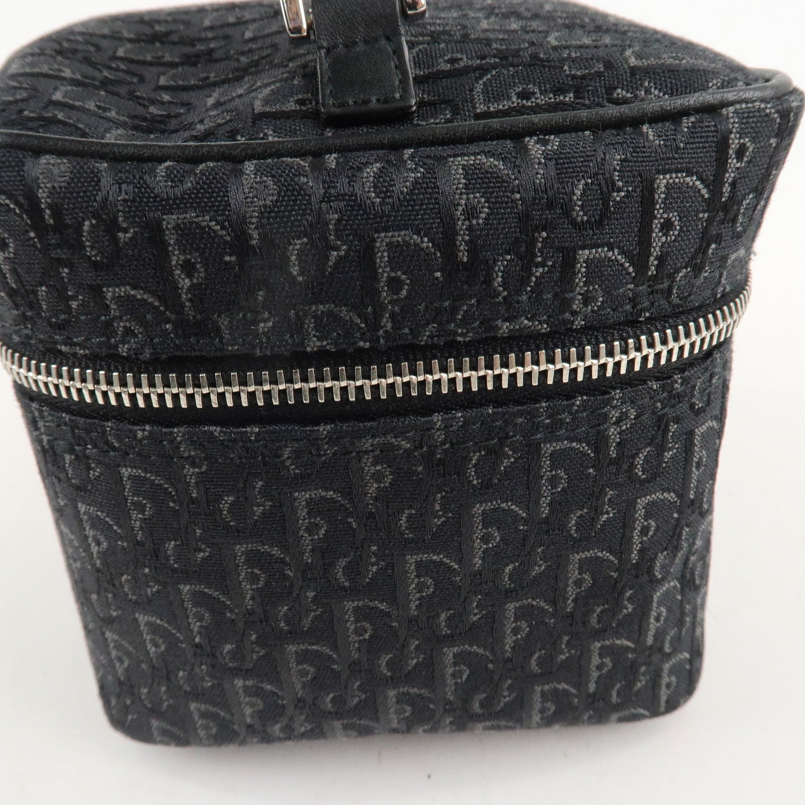 Christian Dior Trotter Canvas Leather Vanity Bag Black