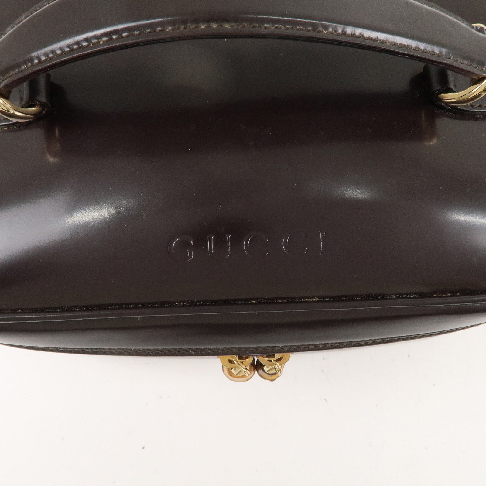 GUCCI Bamboo Leather Vanity Case Brown 032.1956.0150