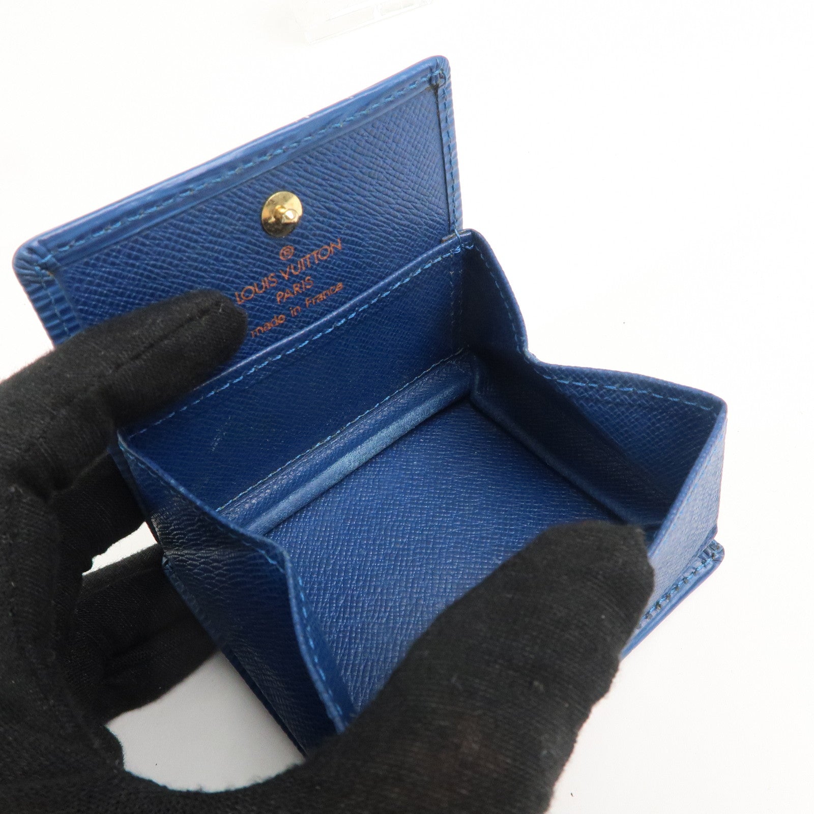 Louis Vuitton Epi Porte Monnaie Bowatt CoinCase Toledo Blue M63695