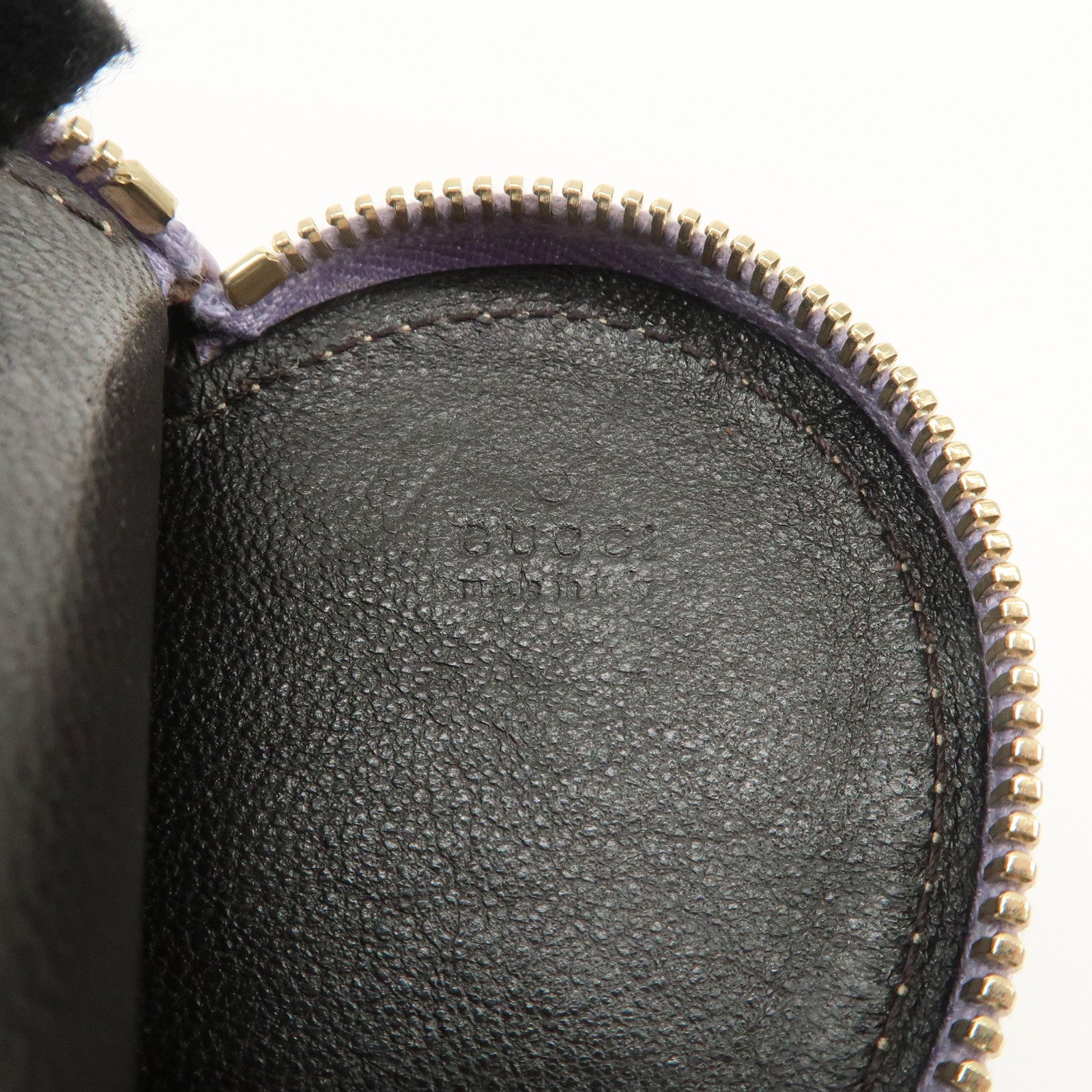 GUCCI GG Canvas Leather Heart Coin Purses Purple 152615