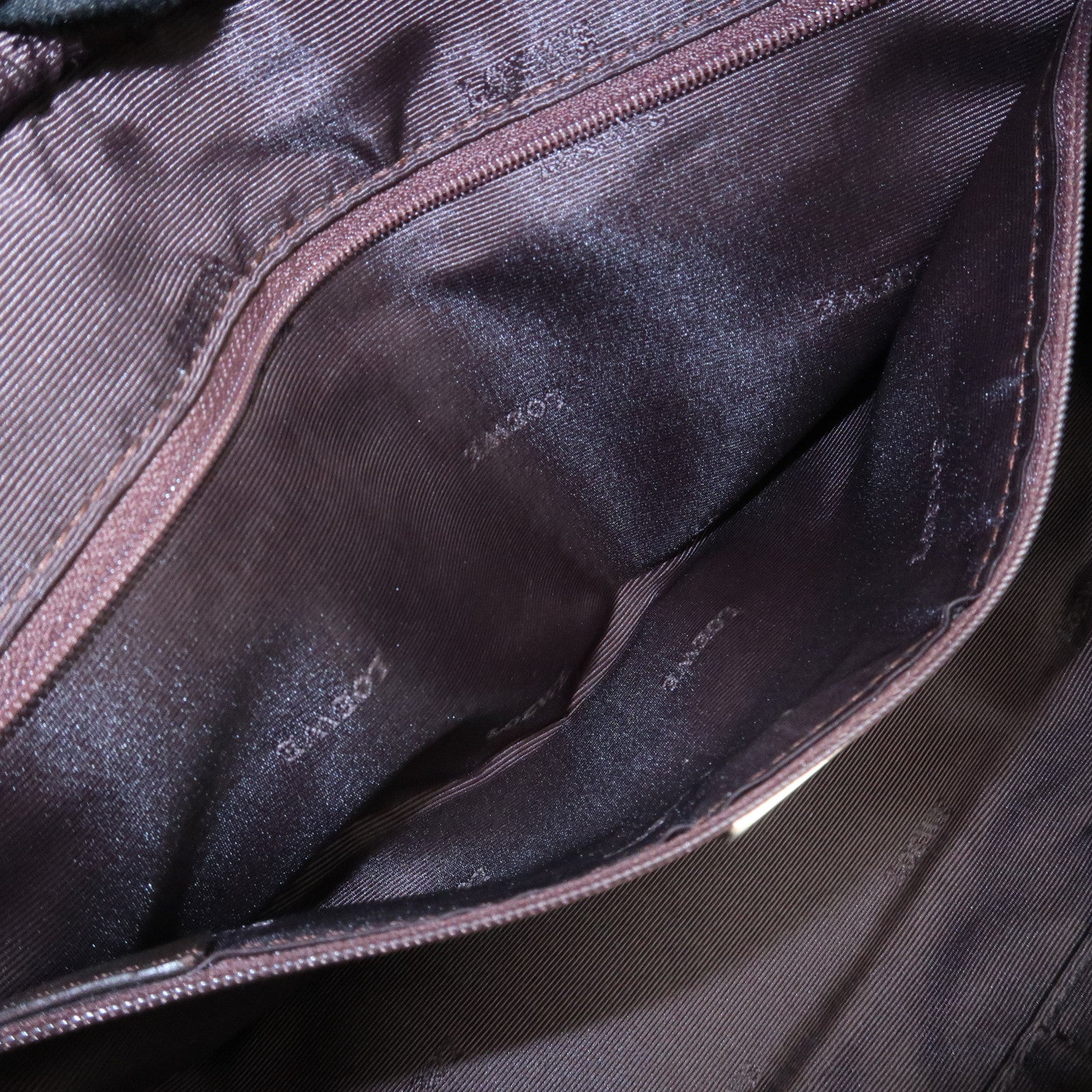 LOEWE Anagram Amazona 28 Suede Leather Hand Bag Ivory Brown Used