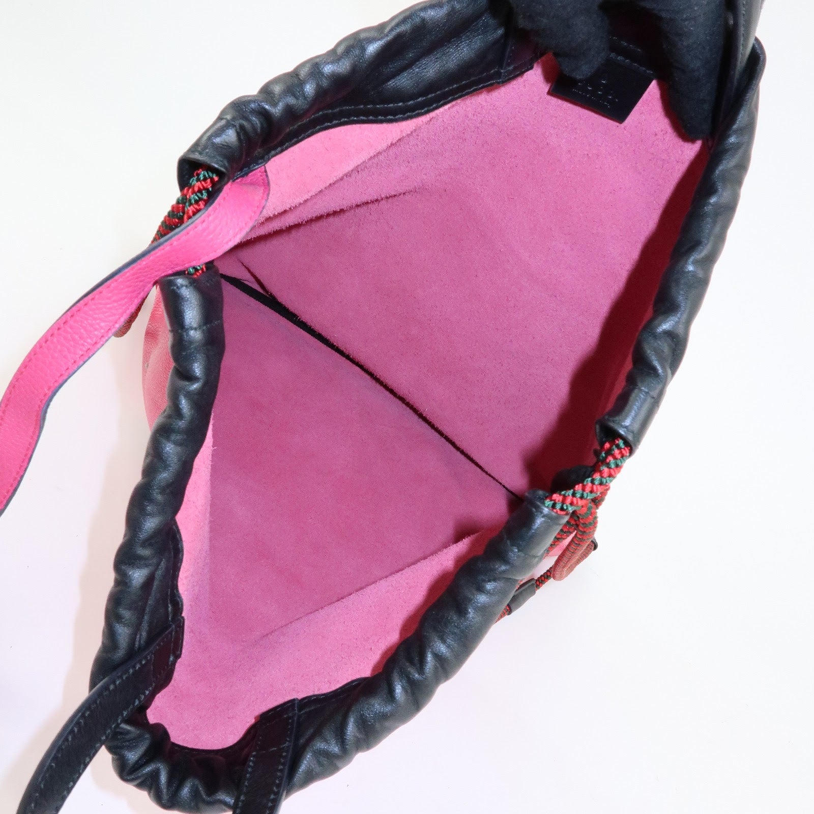 GUCCI Sherry Vintage Logo Leather Backpack Pink 516639