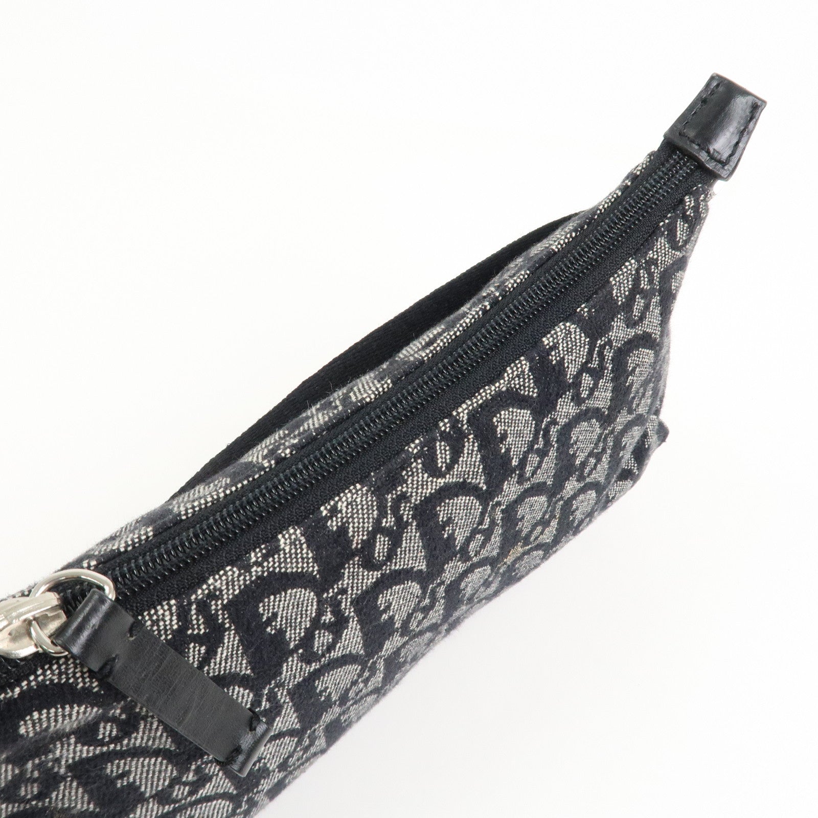 Christian Dior Trotter Canvas Accessory Pouch Hand Bag Navy