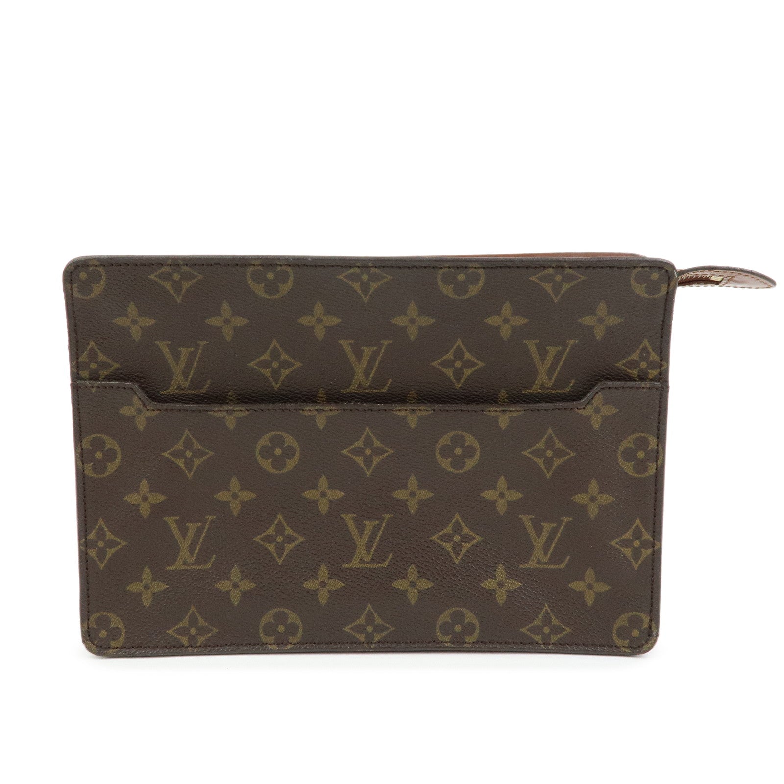 Louis Vuitton Monogram Pochette Homme Clutch Bag Brown M51795