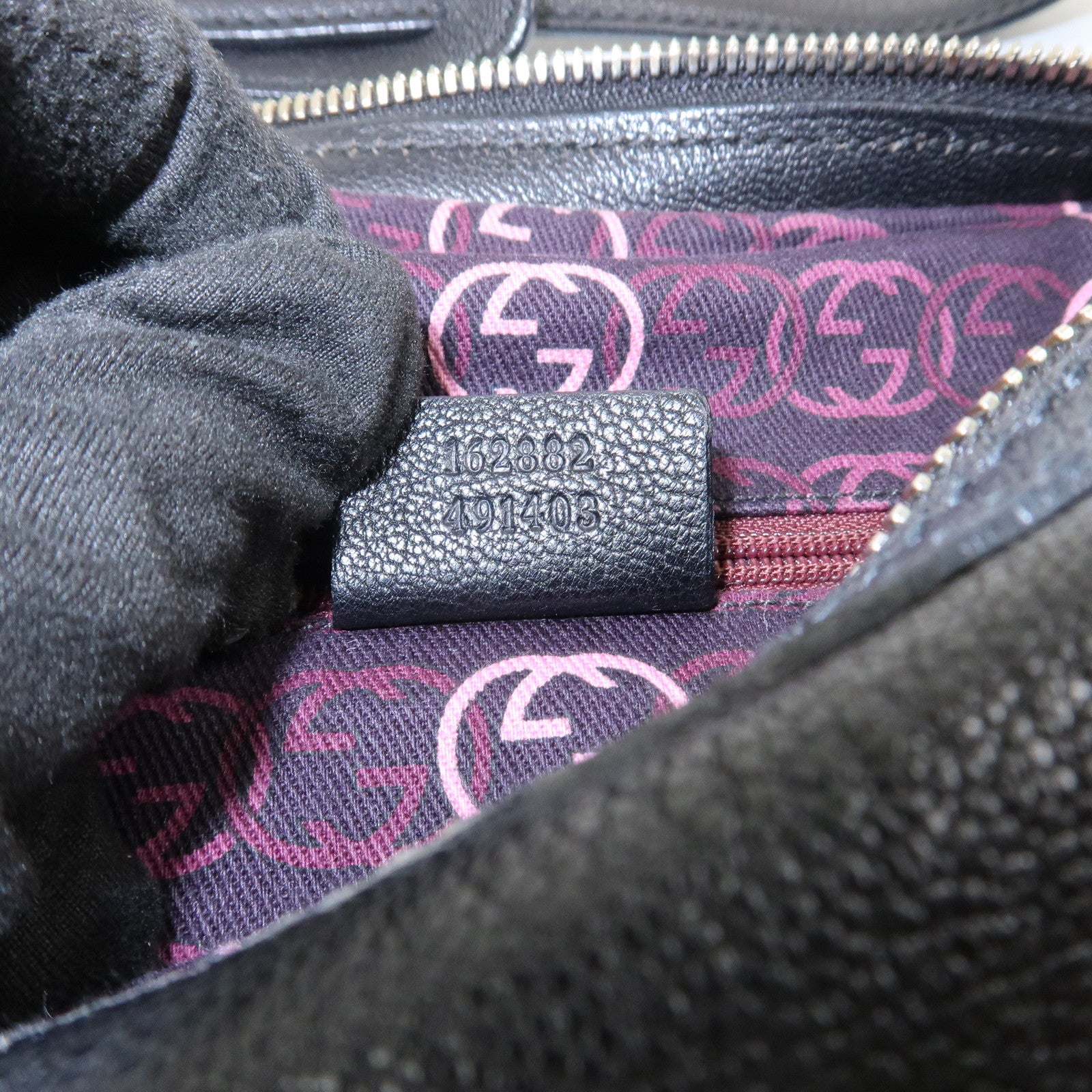 GUCCI Princy Sherry Leather Shoulder Bag Hand Bag Black 162882