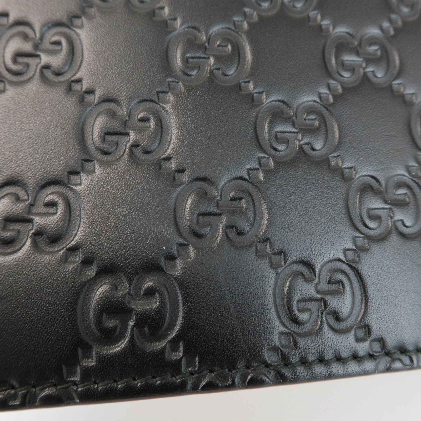 GUCCI Guccissima Leather Chain Long Wallet Cat Black 548060