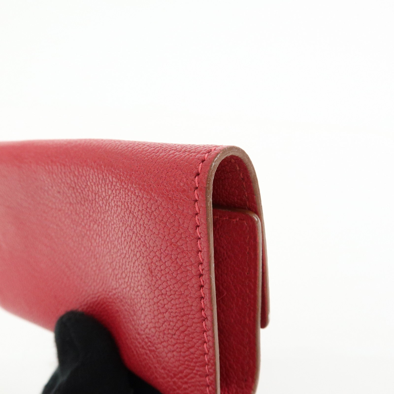HERMES Sellier Etui Cles 4 Chevre Leather Key Case Key Holder Pink