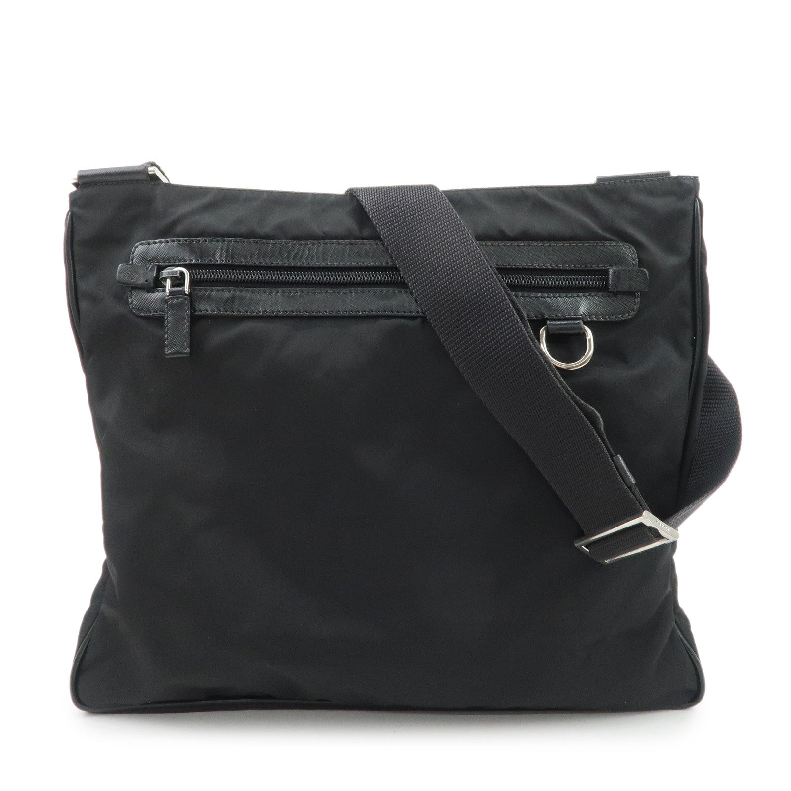 PRADA Triangle Logo Nylon Leather Shoulder Bag Crossbody Bag VA0348