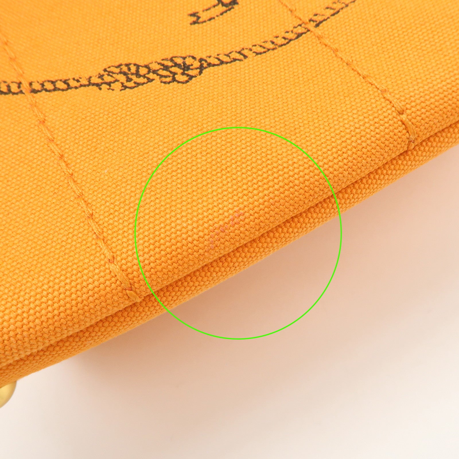 PRADA Logo Canapa Mini Canvas Tote Bag Hand Bag Orange BN2439
