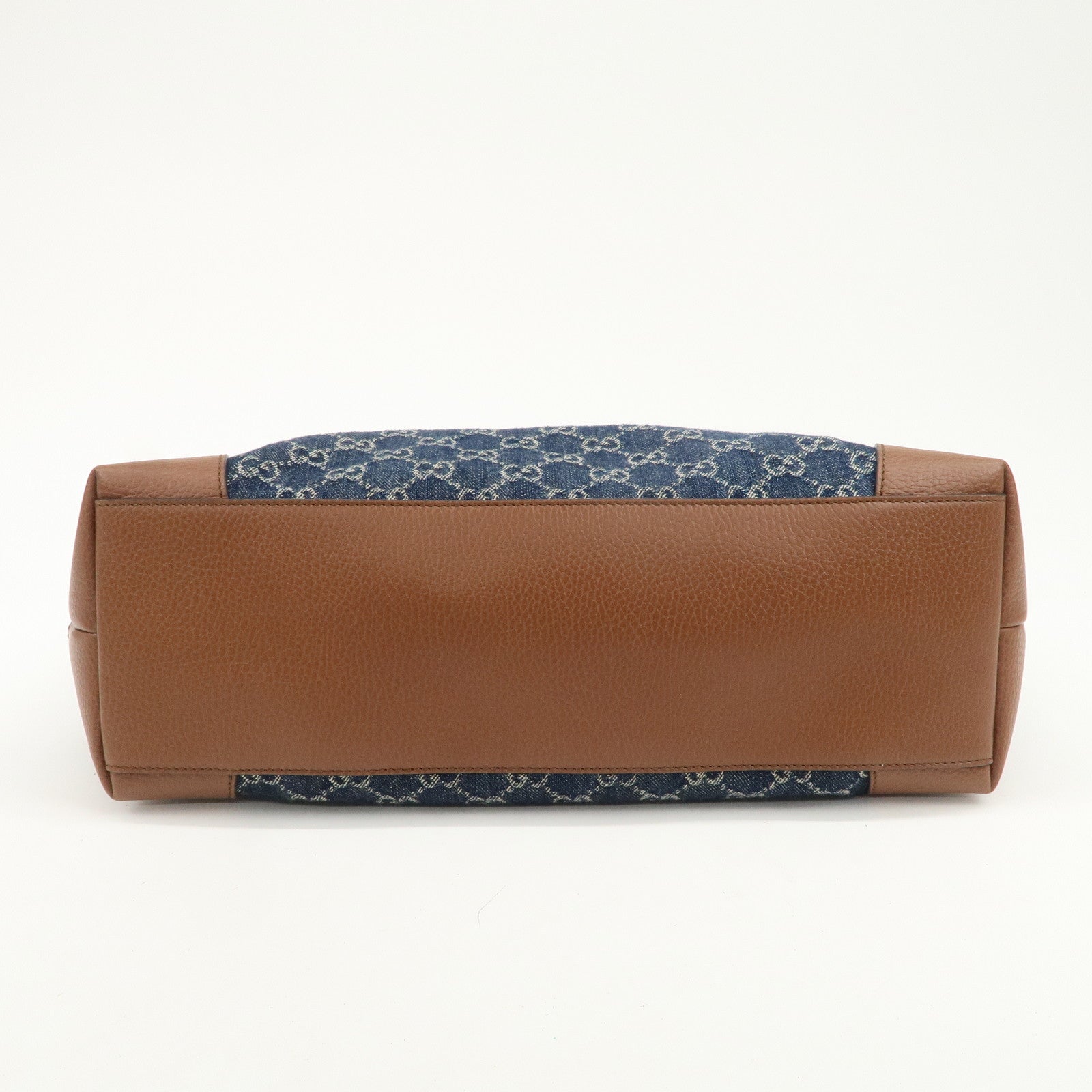 GUCCI Ophidia GG Monogram Denim Leather Medium Tote Bag Blue 631685