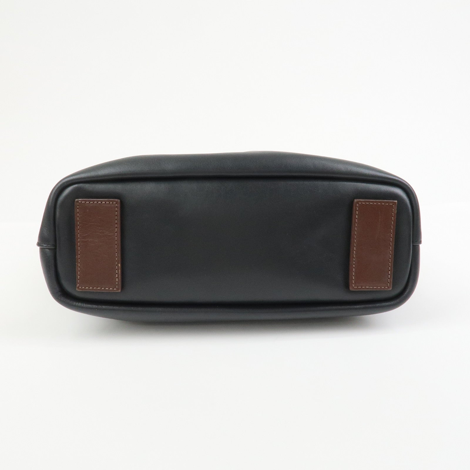 SAINT LAURENT PARIS Leather Shoulder Bag Black Brown