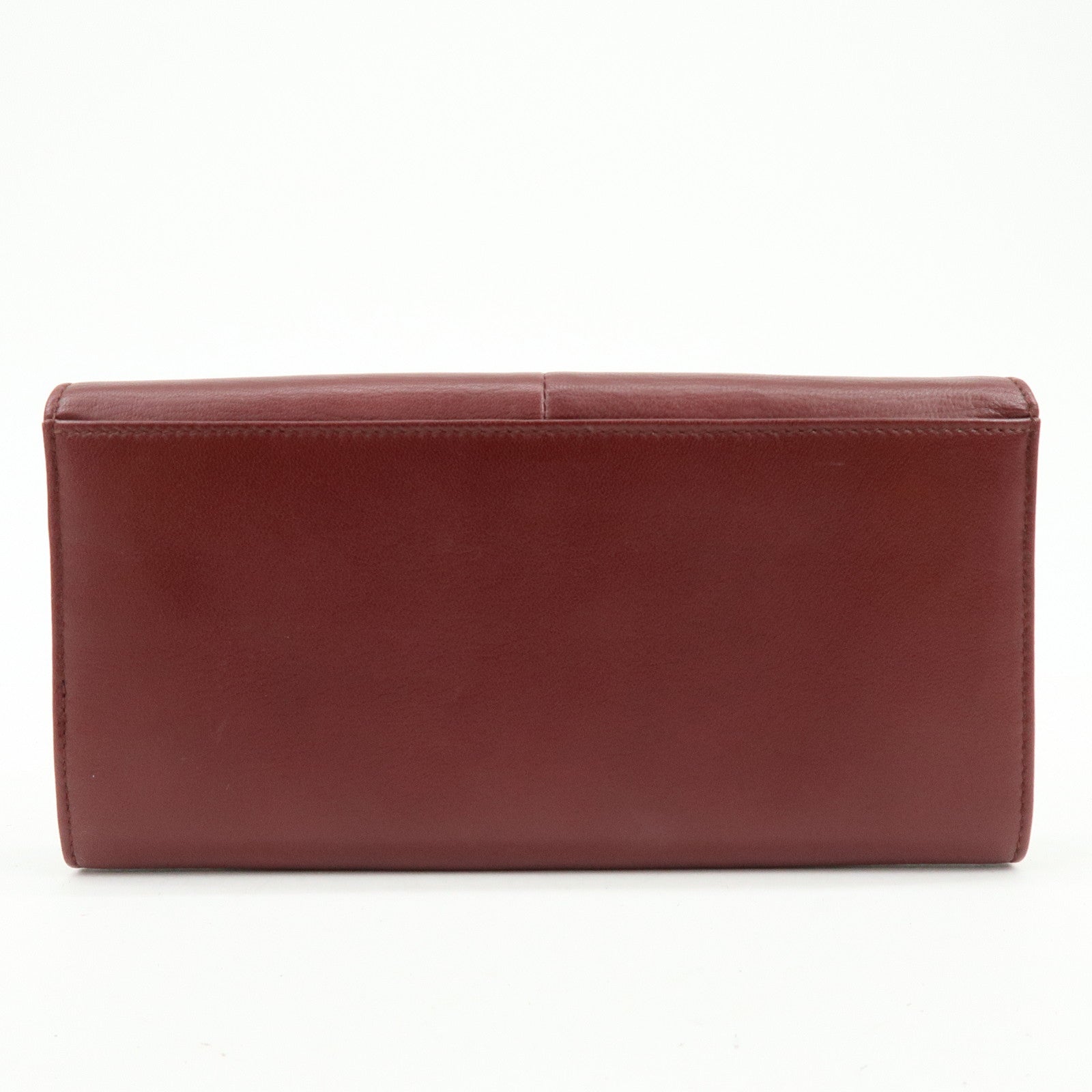 Ferragamo Vara Leather Long Wallet Bordeaux
