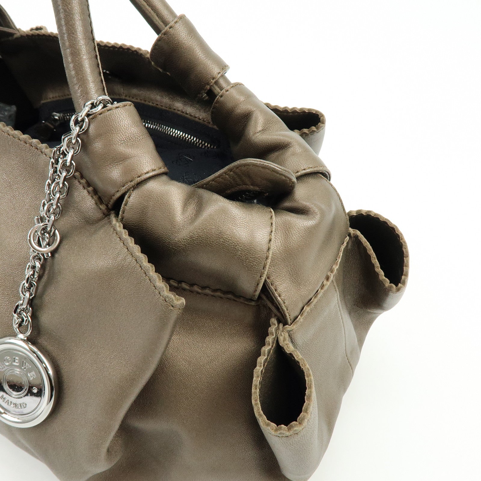 LOEWE Anagram Nappa Aire Nappa Leather Hand Bag Brown