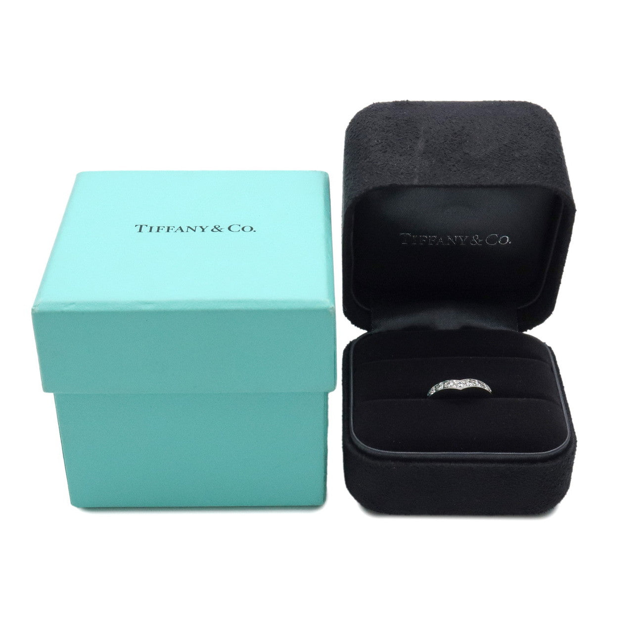 Tiffany & Co V Band Diamond Ring PT950 Platinum US3.5-4 EU46 HK7.5