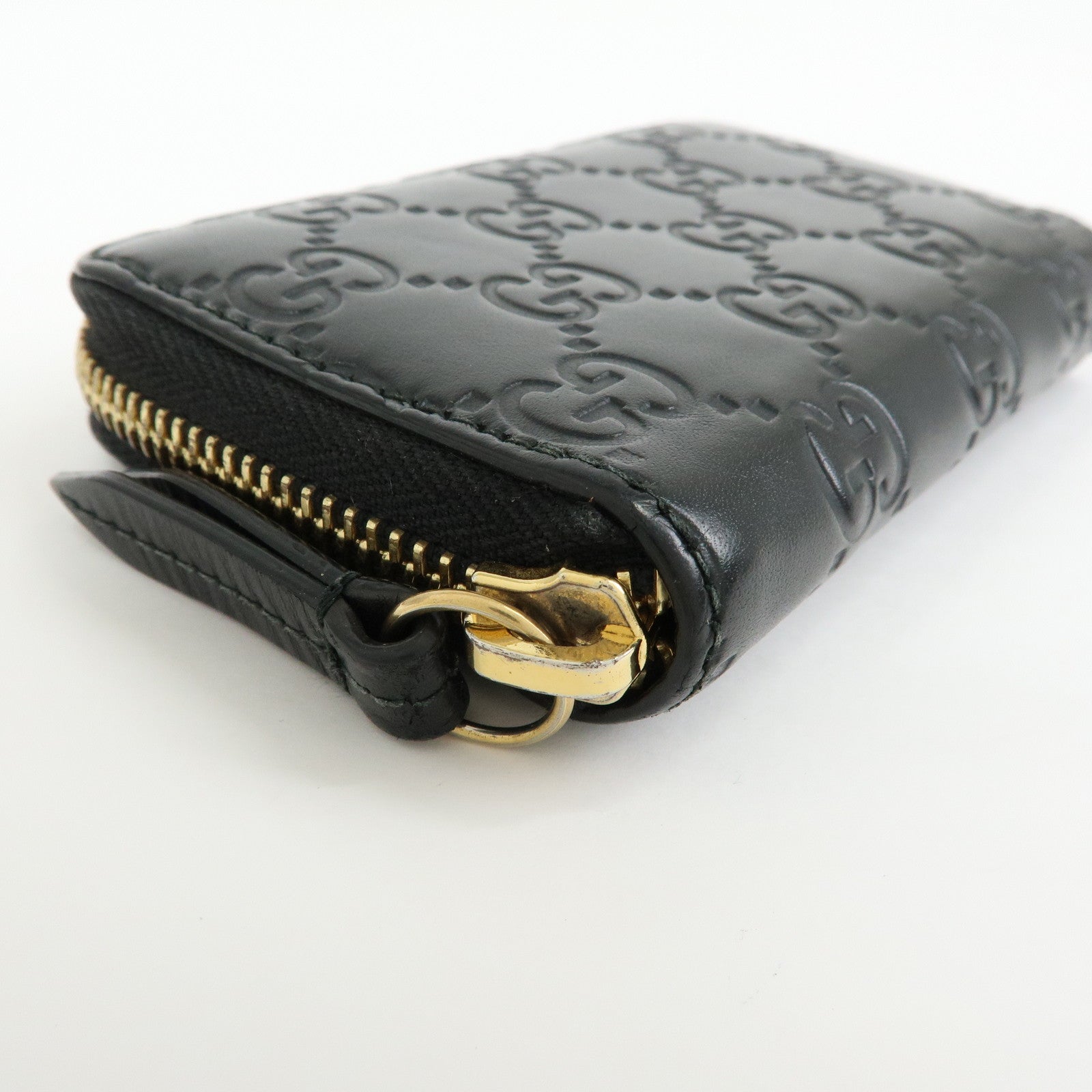 GUCCI Guccissima Leather Zip Around Coin Case Card Holder 447939