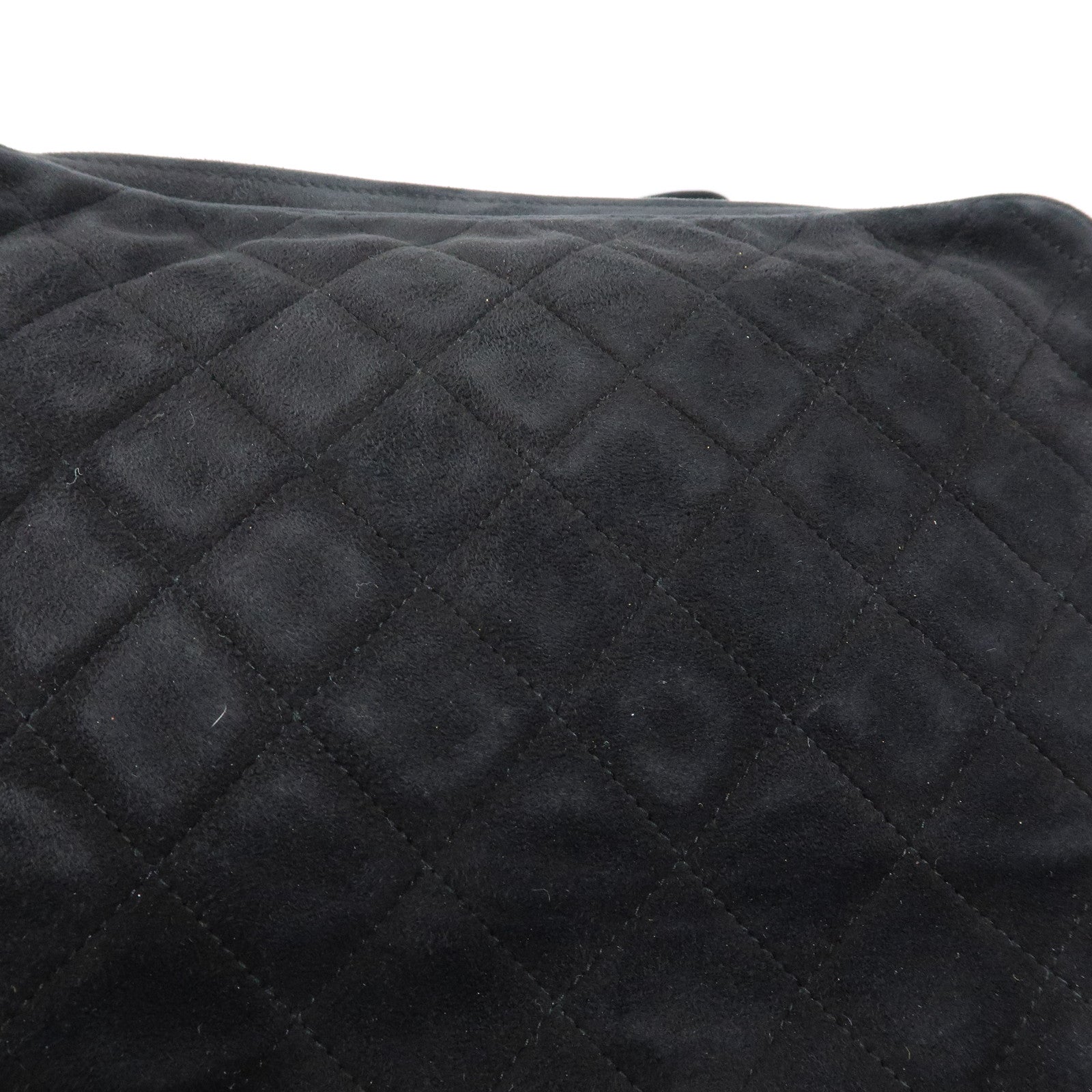 CHANEL Matelasse COCO Mark Suede Shoulder Crossbody Bag Black