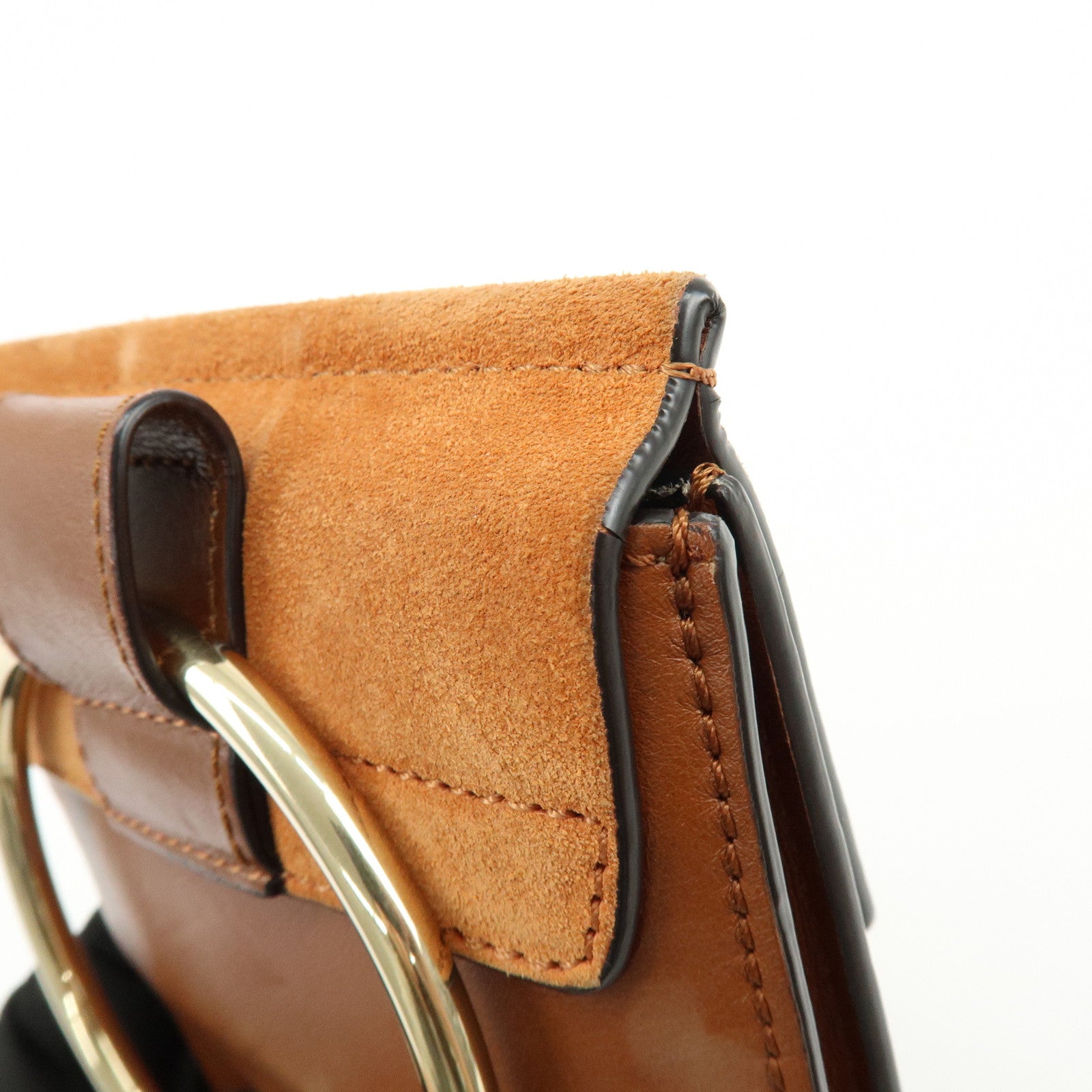 Chloe Faye Leather Suede Shoulder Bag Crossbody Bag Brown