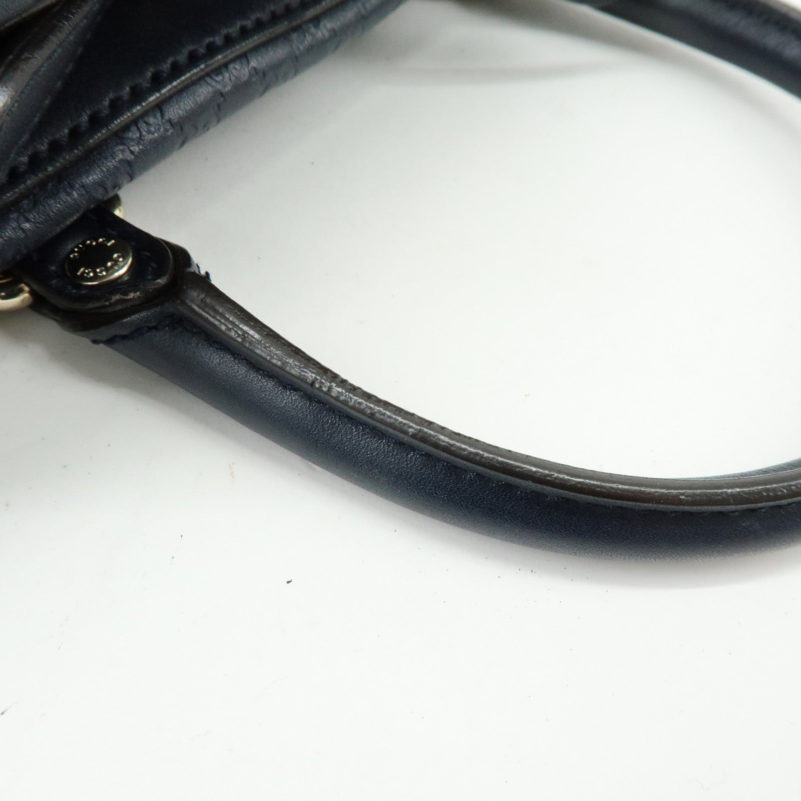 GUCCI Microguccissima Leather 2Way Bag Hand Bag Dark Navy 510286