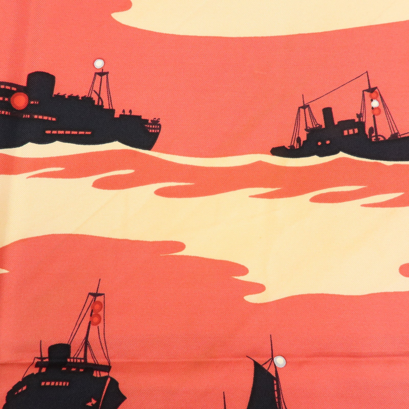 HERMES Carre 90 Silk100% Scarf FEUX DE ROUTE APERCUS LA NUIT EN MER