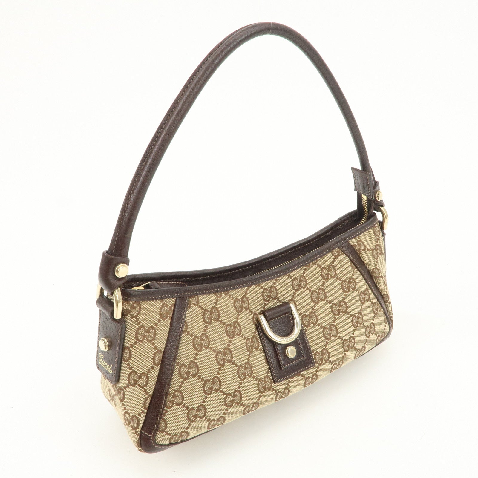 GUCCI Abbey GG Canvas Leather Shoulder Bag Hand Bag Beige 130939